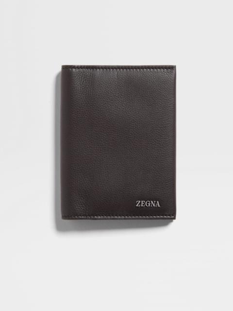 ZEGNA DARK BROWN SECONDSKIN PASSPORT CASE