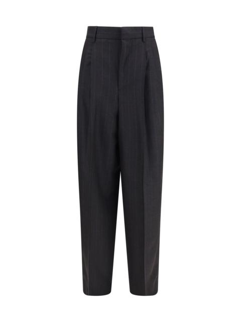 AMI Paris AMI Paris Wide-leg Tailored Pants Gris Carbone/Marron Choco