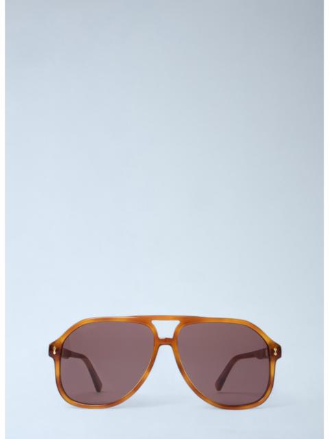 GUCCI Gucci Men Aviator Tortoiseshell Sunglasses