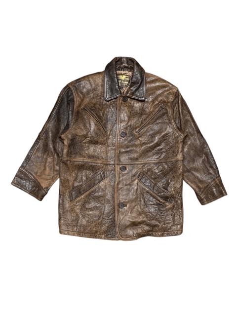 Other Designers Vintage Wind Armor Button Leather Jacket