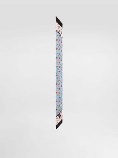 Dolce & Gabbana Small rose-print silk twill bandeau 6x100