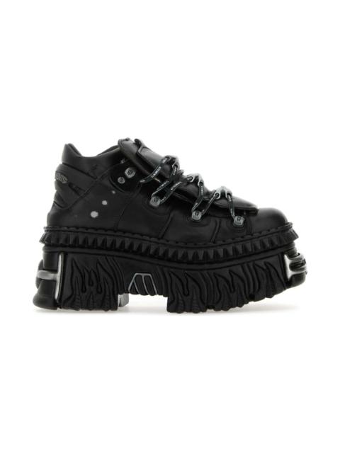 Black Leather New Rock Sneakers