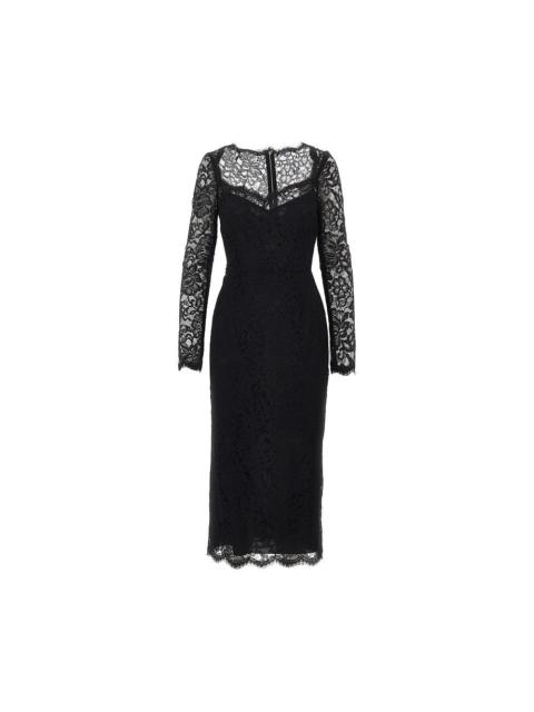 Dolce & Gabbana Dolce&Gabbana Cordonetto Lace Midi Dress Black