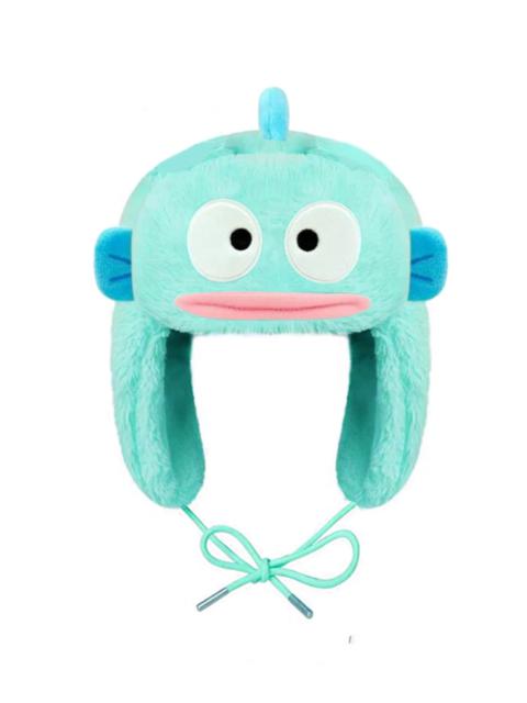 Japanese Cartoon Anime Labubu Fish Ushanka Light Blue Hat Cute Y2K Warm Earflap Trapper Hat Bomber