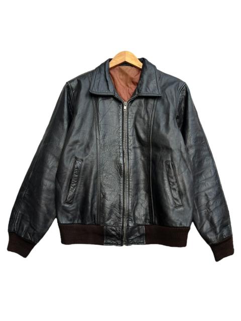 Other Designers Vintage 80s Black Bomber Leather Jacket