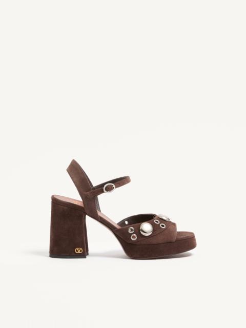 Valentino NELLCÔTE PLATFORM SANDAL IN SPLIT LEATHER 90MM