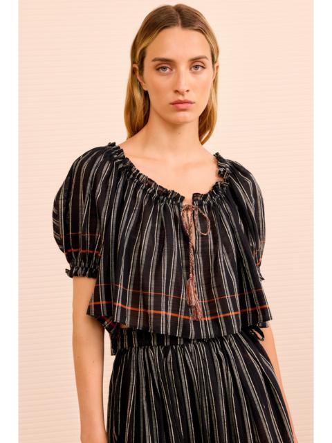 ULLA JOHNSON Paros Striped Top Coverup