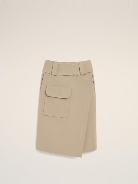 AMI Paris BEIGE COTTON WRAP SKIRT