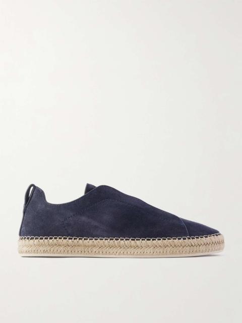 Triple Stitch™ Leather-Trimmed Suede Slip-On Sneakers