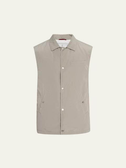 Brunello Cucinelli Men's Water Resistant Snap-Front Vest