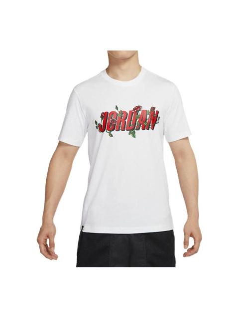 Jordan Air Jordan Brand Sorry Alphabet Logo Printing Round Neck Short Sleeve White DQ7389-100