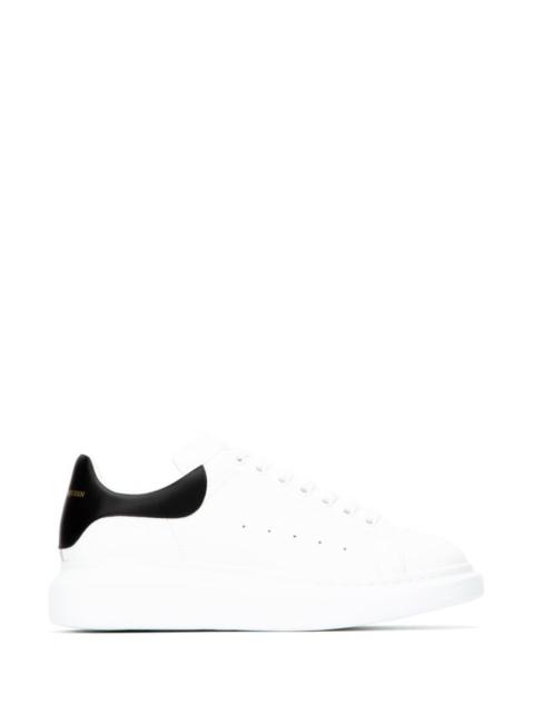 Alexander McQueen White leather sneakers with black leather heel