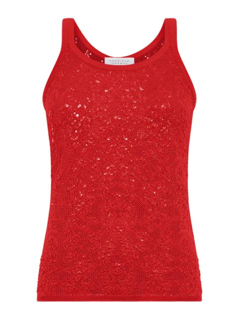 GABRIELA HEARST Cyrinne Knit Lace Wool Tank Top red