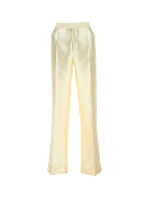 Maison Margiela ivory viscosa blend wide-leg pant