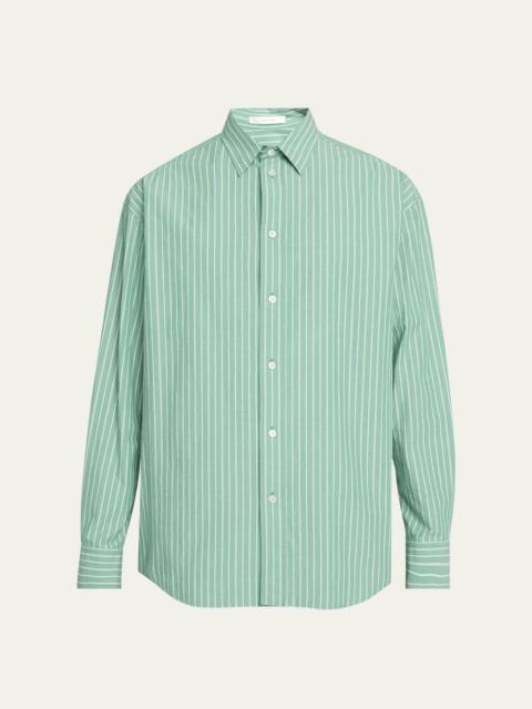 The Row Men's Striped Poplin Dress Shirt