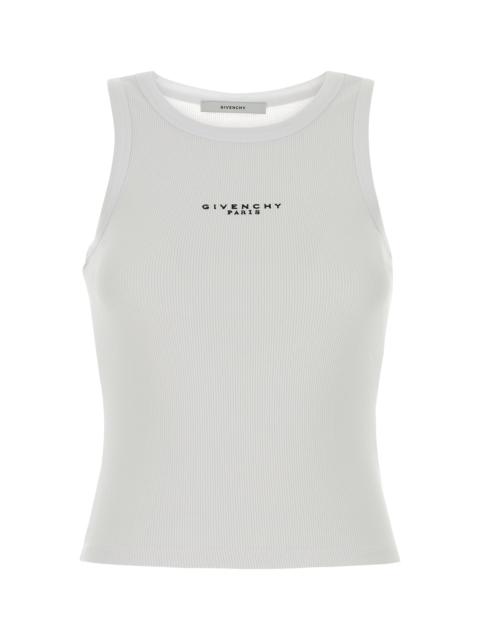 Givenchy White stretch cotton tank top