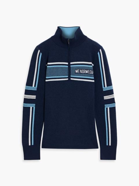 Other Designers Stryn jacquard-knit merino wool-blend half-zip sweater