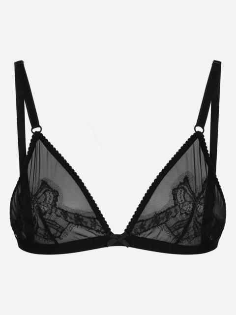 Dolce & Gabbana Lace and tulle soft-cup triangle bra