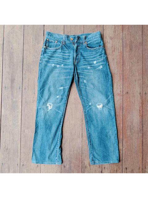 Other Designers Straight Faded - Navy Produce Distressed 5 Pocket Trousers Jeans Pants