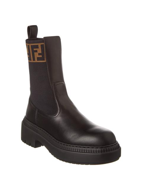FENDI FENDI Domino Leather Biker Boot