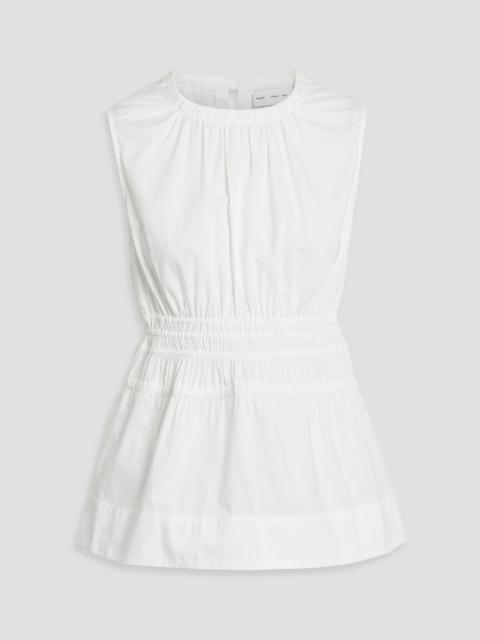 Other Designers Birdie shirred cotton-poplin top