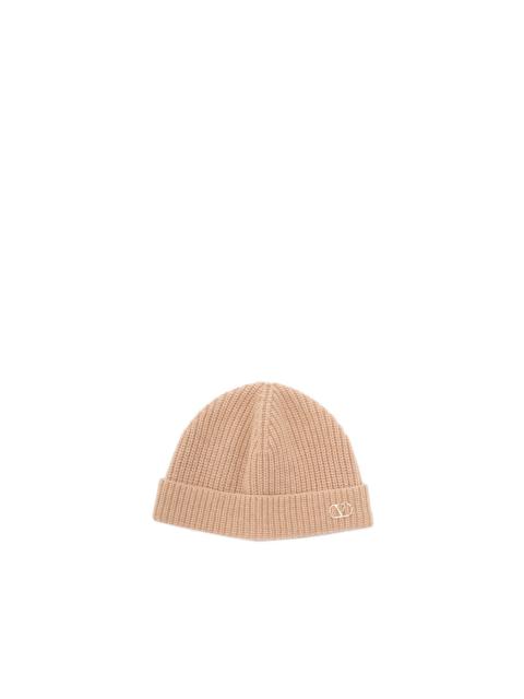 Valentino Metal `VLogo` Cachemire Knitted Beanie
