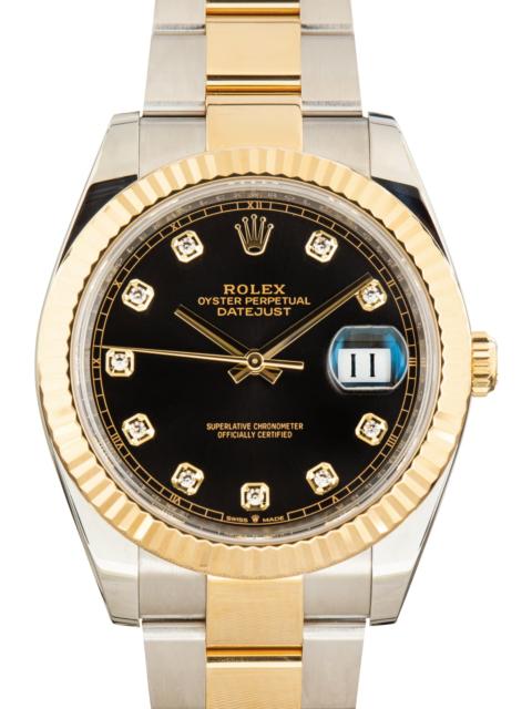 ROLEX Pre-Owned Two Tone Rolex Datejust 41 Ref 126333 Black Diamond Dial
