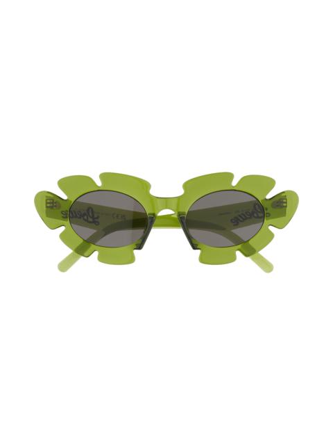 Loewe Loewe 47mm Tinted Oval Sunglasses in Shiny Light Green /Smoke at Nordstrom