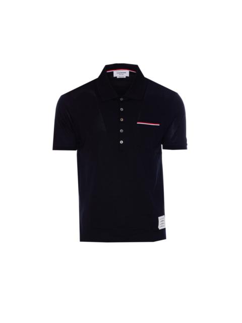 Thom Browne Thom Browne Men Stripe Logo Piquet Polo