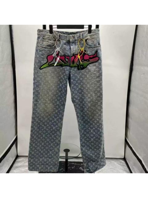 Louis Vuitton LOUIS VUITTON GRAFFITI MONOGRAM JEANS 34