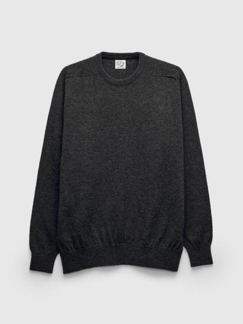 orSlow Simple Wool Crewneck Sweater in Charcoal Grey