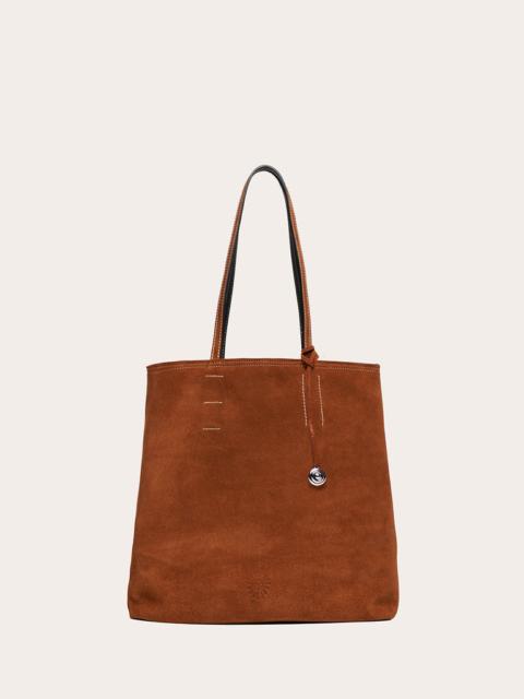 Liffner PAPER TOTE SADDLE BROWN SUEDE