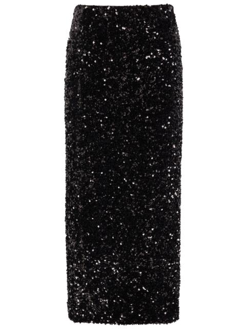 Vince Vince Sequin-embellished Velvet Midi Skirt
