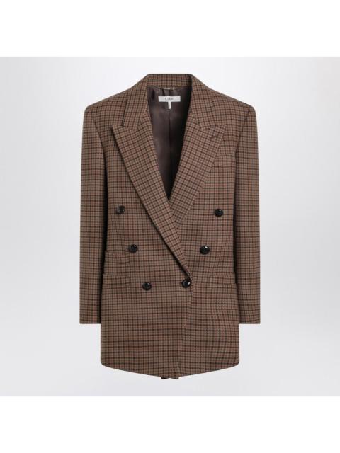 Chloé Chloé Brown/Black Houndstooth Double-Breasted Jacket Women