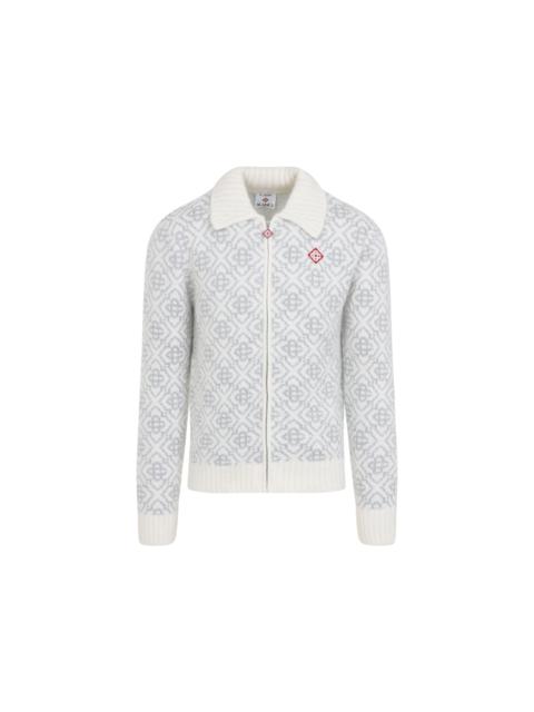 CASABLANCA Casablanca Silver Monogram Zip Up Sweatshirt Men