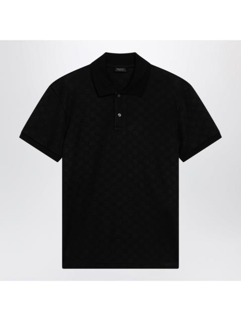GUCCI Gucci Black Gg Jacquard Technical Jersey Polo Shirt Men