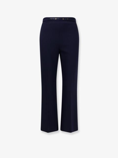 ELISABETTA FRANCHI Elisabetta Franchi Monogram Detail Trousers Blue