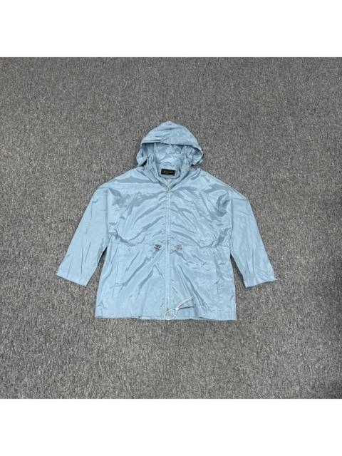 Loro Piana Loro Piana LP Blue Silk Hooded Drawstring Long-Sleeve Zipper Jacket