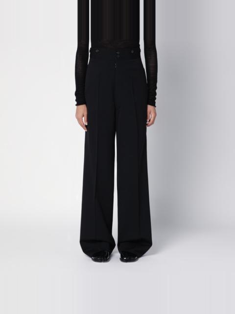 Barathea black wool trousers