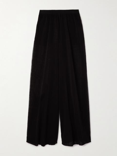 Alaïa Linen And Silk-blend Wide-leg Pants