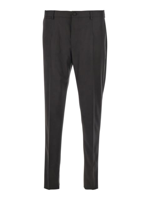 Dolce & Gabbana Dolce & Gabbana Men Dark Brown Tailored Trousers With Belt Loops And Back Patch Pockets In Virgin Wo