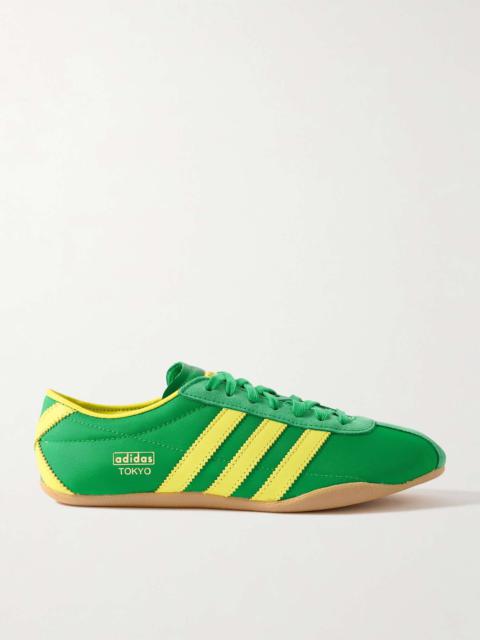 Tokyo leather and suede-trimmed mesh sneakers Green