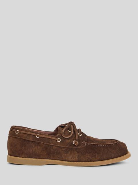 Etro PRINTED SUEDE BOAT SHOES