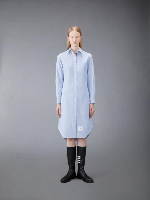 Thom Browne KNEE LENGTH POINT COLLAR SHIRTDRESS W/ RWB GROSGRAIN PLACKET IN OXFORD
