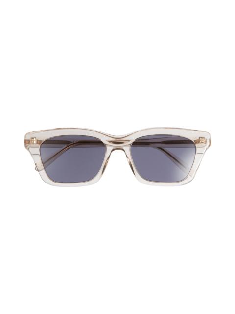 Loewe Loewe Slim 53mm Rectangular Sunglasses in Shiny Beige /Blue at Nordstrom