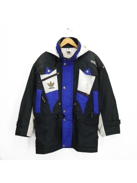 adidas Vintage 90s ADIDAS Big Logo Winter Rain Coat Snow Ski Hoodie Heavyweight Jacket ADIDAS TREFOIL Decente Made in Japan