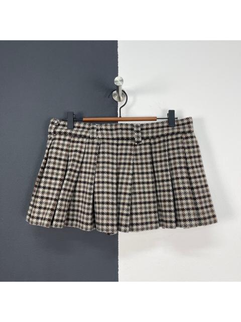 Miu Miu Miumiu Houndstooth Pleated Skirt