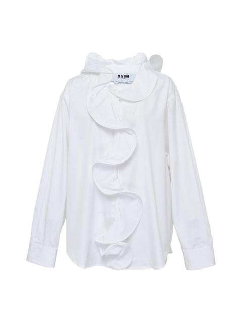 MSGM Center Ruffle Detailed Blouse