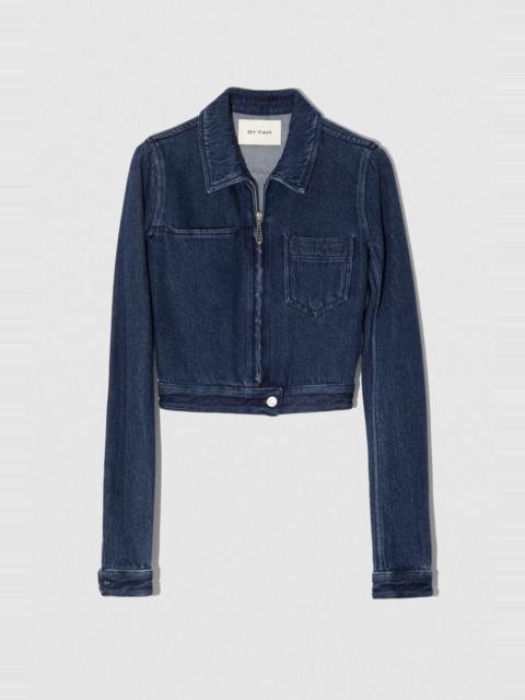 BY FAR D DENIM JACKET INDIGO DENIM