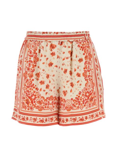 FENDI Printed Silk Shorts